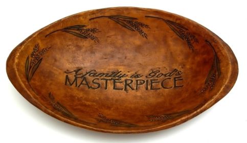 Wood-look Decorative Oval Bowl 'God's Masterpiece'