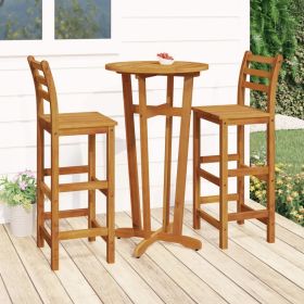 3 Piece Patio Bar Set Solid Wood Acacia