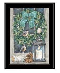 "Winter Wreath" by Diane Katter, Ready to Hang Framed Print, Black Frame