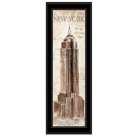 "New York Panel" by Cloverfield & Co, Ready to Hang Framed Print, Black Frame