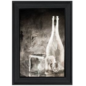 "Moody Gray Glassware Still Life" by Bluebird Barn, Ready to Hang Framed Print, Black Frame