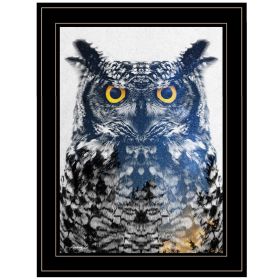 "Night Owl" by Andreas Lie, Ready to Hang Framed Print, Black Frame