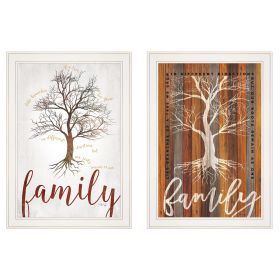 "Family Tree/ Roots" 2-Piece Vignette by Marla Rae, White Frame