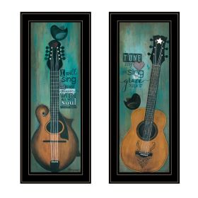 "Tune my Heart and I will Sing" 2-Piece Vignette by Tonya Crawford, Black Frame