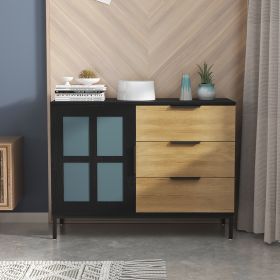 DRESSER CABINET BAR CABINET storge cabinet Glass door side cabinet lockersEmbedded metal handle can be placed in the living room, bedroom, dining room